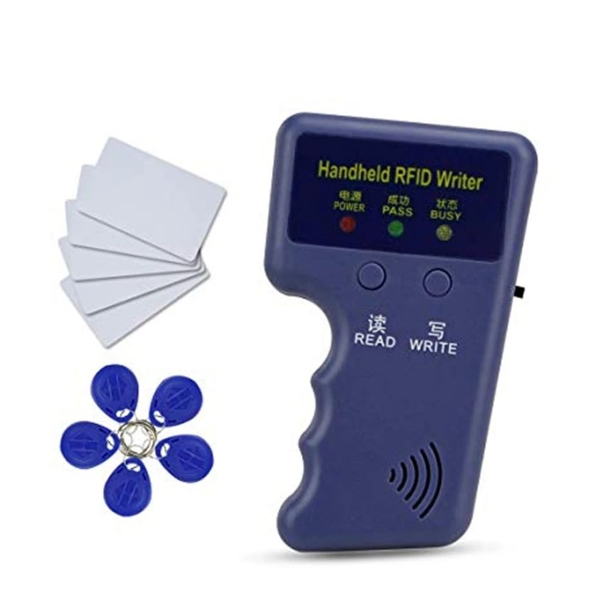 Handheld 125KHz Read EM4100 TK4100 RFID Copier Writer Duplicator Programmer Reader EM4305 T5577 Rewritable ID Keyfobs Tags Cards 4